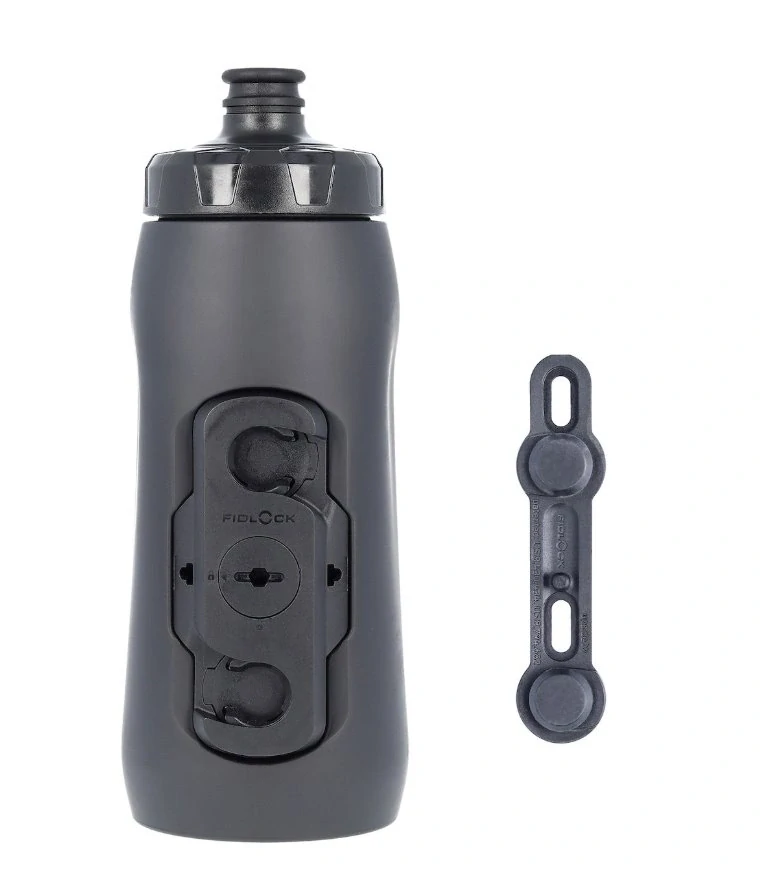 Láhev Merida FIDLOCK černá s držákem a základnou na rám (620ml)