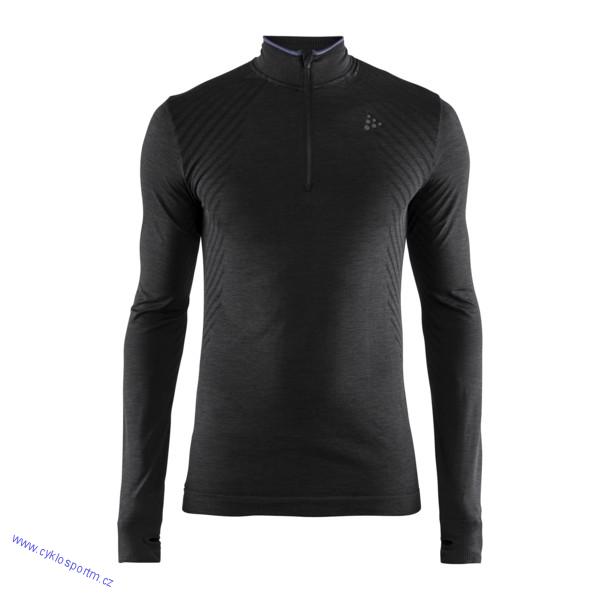CRAFT triko pánské - rolák Fuseknit Comfort ZIP černá vel. XL