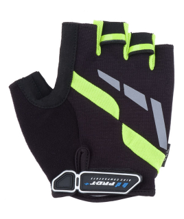 Cyklistické rukavice PRO-T Veneto černo-zelené fluo