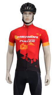 Cyklistický dres pánský MERIDA SPORT červeno-oranžovo-černý vel. L