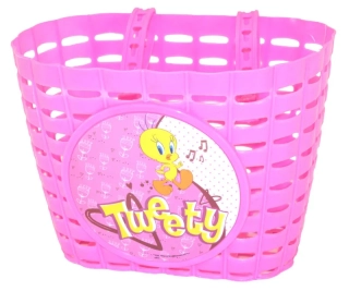 Košík na řidítka dětský TWEETY růžový