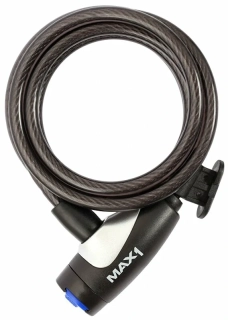Zámek spirála MAX1 1800x8 mm 4 klíče, černý, s diodovým osvětlením