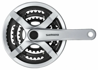Kliky 3 SHIMANO Tourney FC-TY501 175/42z s krytem stříbrné